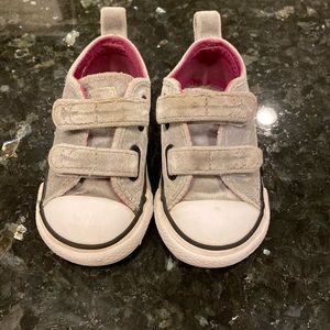 Converse Silver Velvet Toddler Shoes